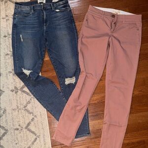 Stylish Blue and Pink Women's Jeans